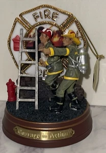 Bradford Exchange Courage In Action Firefighters Tribute Ornament W/ Tag 2002 E - Picture 1 of 17
