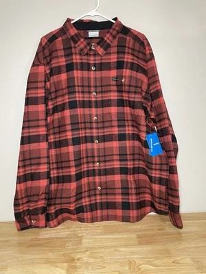 NWT Columbia Pitchstone Heavyweight Flannel Shirt Mens 2XL Red Black Plaid $55! - Image 1 of 4