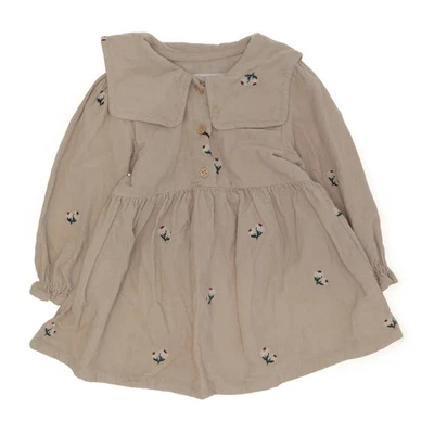 Zara, Kleid, Größe: 92, Beige, Baumwolle, Blumen, Cord, Mädchen #iUb - Bild 1 von 4