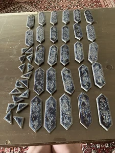 Vintage Lot Of Reclaimed Salvage Wall Tiles Diamond Shape And Triangle Rare - Picture 1 of 8