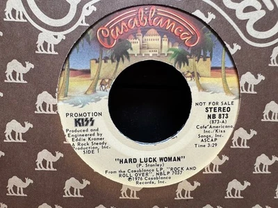 KISS-Hard Luck Woman 7" 45 PROMO Mono/Stereo 1976 Casablanca  NM- - Image 1 of 4
