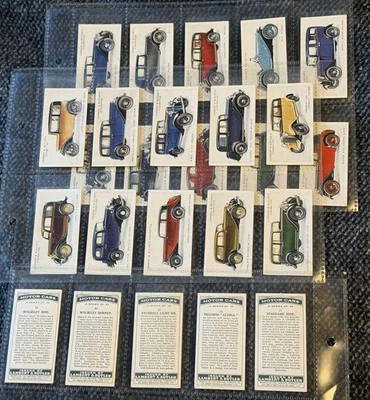 Lambert & Butler Motor Cars (Grey Back) 1934 Full Set 25 Cigarette Cards - GD/VG - Image 1 of 4