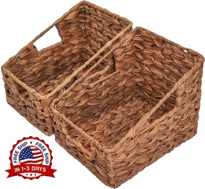 Cestas De Almacenamiento De Mimbre, Cestas De Almacenamiento Rectangulares.NUEVO Foto 1 de 4