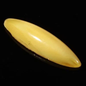 Cabujón de vidrio ovalado satinado amarillo vintage checo 40 mm - Imagen 1 de 2