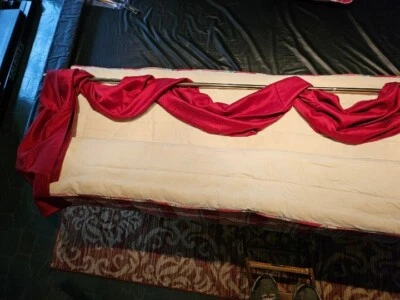 CARMESÍ ALTA CALIDAD IMITACIÓN SEDA/LINO 192 pulgadas BUFANDA SWAG CORTINA TRATAMIENTO VENTANA Foto 1 de 4