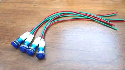 4 BBT 12 voltios impermeables azules brillantes LED luces indicadoras de bajo perfil Foto 1 de 4