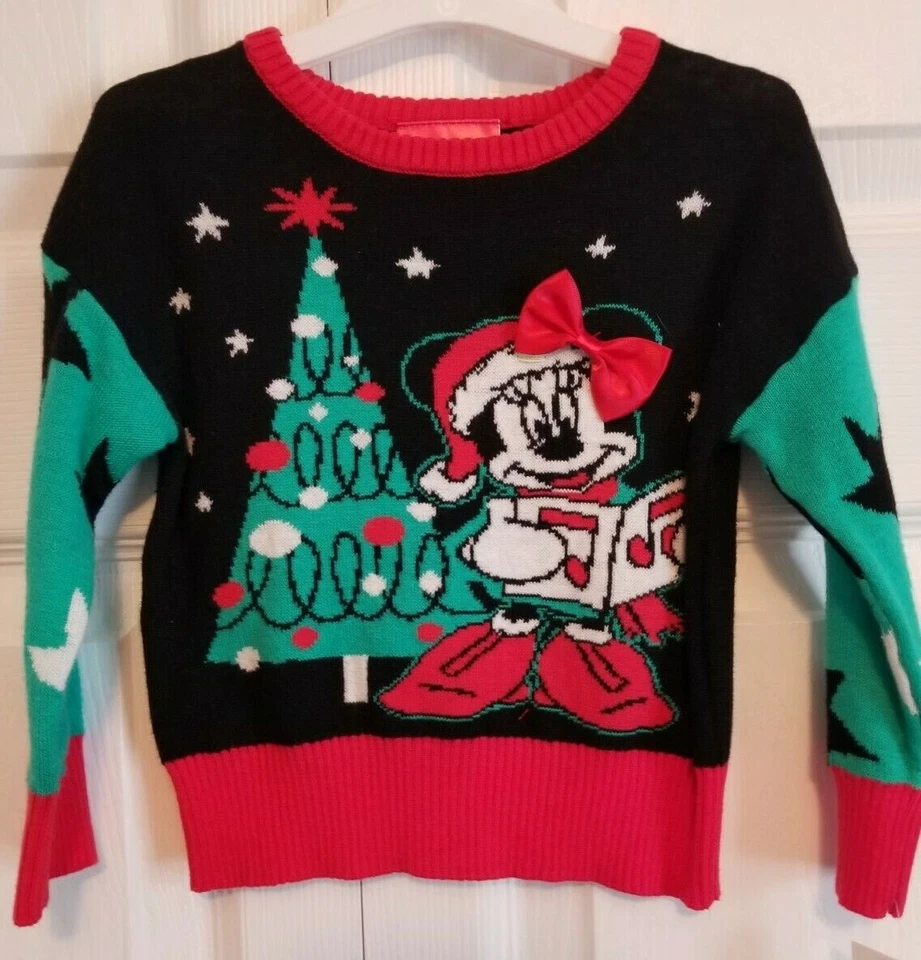 Minnie Mouse Christmas Sweater Holiday Baby 12 Mo Disney Star Infant Carols