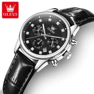 OLEVS Calendario Orologio al Quarzo Donna Impermeabile Cronografo Orologio da Polso per Donna - Foto 1 di 18