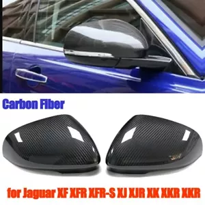 for Jaguar XF XJ XE XFL XJL 1 pair Wing Door Side Mirror Cover Cap  Carbon Fiber - Picture 1 of 11