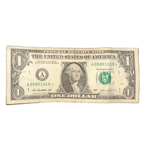 2013A 1 dollar bill duplicated star note 05951019* - Picture 1 of 6