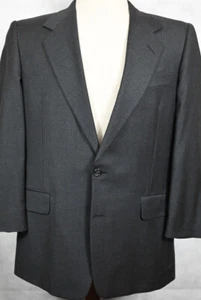 VINTAGE Hickey Freeman anthrazitgrauer leichter Flanell Wollanzug vorne flach 40R - Bild 1 von 11