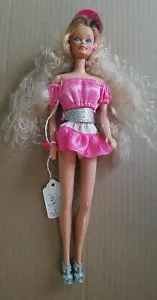 Barbie Puppe mit Magic Change Haar Perücke rosa orange Baseball Cap lockig Vintage - Bild 1 von 5