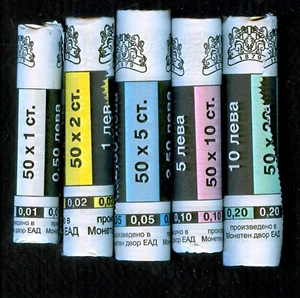 BULGARIEN Ausgabe 1999 2000 x 50 Stück x 1 - 2 - 5 Stotinki + 10 20 Stotinki ROLLE UNC - Bild 1 von 1