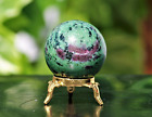 45Mm Green Ruby Zoisite Crystal Quartz Healing Reiki Stone Metaphysical Sphere