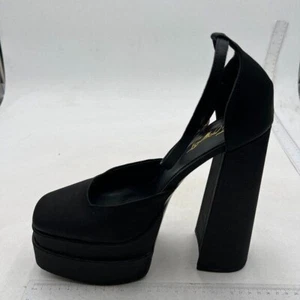 Womens Chunky Platform Heels Closed Toe Heels, Square Toe Platform Pumps Black - Picture 1 of 7