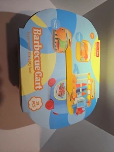 Imaginative Play Barbecue Cart Set for Kids - Includes 29 Play Food Pieces 3+ - Picture 1 of 3