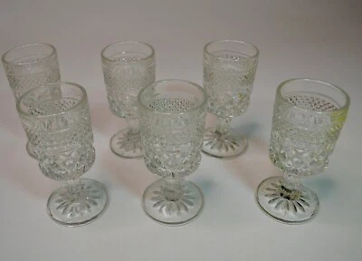 Lot of 6 Vintage Wexford by Anchor Hocking Cordial Aperitif Juice Footed Glasses - Image 1 of 4
