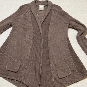 Matty M Tejido Suéter Top Chaqueta Mujer Pequeño Marrón Mezcla Lana Manga Larga Bolsillos - Imagen 1 de 23