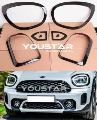 SET COMBO GLOSS NERO FINITURE ESTERNE per MINI COUNTRYMAN F60 COOPER S JCW 17-20 - Immagine 1 di 4