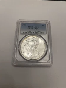 2015 $1 Silver Eagle PCGS MS70 Blue Label With Toning 🔥 Silver Eagle Coin - Picture 1 of 6