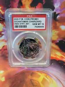 Pokemon Gigantamax Charizard Vmax Starter 2020 Japanese Graded Coin PSA 10 - Picture 1 of 2
