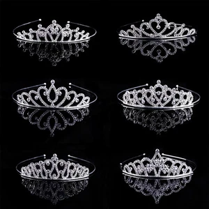Fashion Wedding Bridal Crystal Rhinestone Hair Tiara Crown Children Headband - Picture 1 of 13