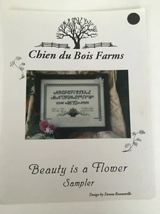Chien du Bois Farms Beauty is a Flower Sampler Counted Cross Stitch Pattern - Picture 1 of 3