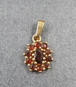 Garnet 9ct Yellow Gold Bohemian Style Pendant - Picture 1 of 12
