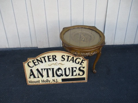 63999 Antique Tray Top Coffee Table Stand Cover