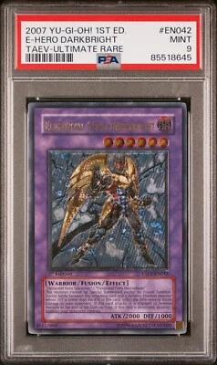 Yugioh PSA 9 Elemental Hero Darkbright TAEV-EN042 1st Edition Ultimate Rare - Image 1 of 2