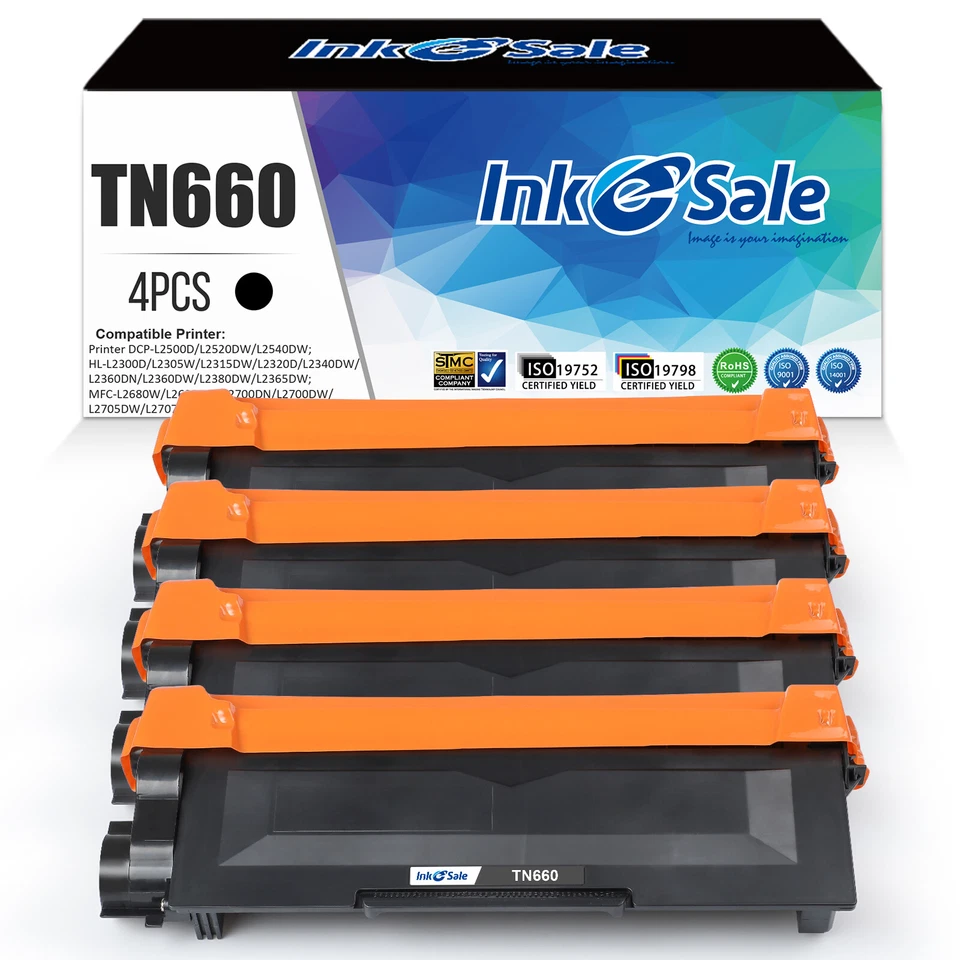 4PK TN630 Toner Compatible for Brother MFC-L2700DW HL-L2340DW HL-L2300D TN660 - Image 1 of 4