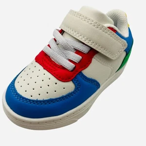 Toddler Boys' Color Block Sneakers Red Blue Hook & Loop Athletic Shoes Size 5 - Picture 1 of 7