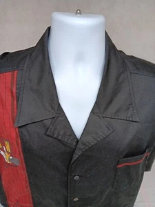 Banned Bowling Shirt Mens 4XL Black With Bowling Lane Red Panel Bowl O Rama - Picture 1 of 13