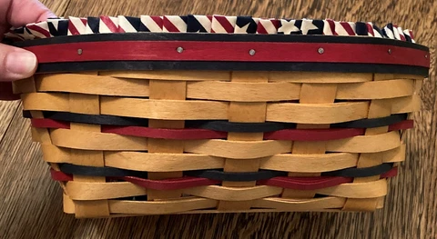 Longaberger '99 All American Blue Ribbon Bread Basket Liner Protector Combo NEW Cover