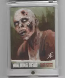WALKING DEAD SEASON 4 WALKER SKETCH CARD BY ACCLAIMED ARTIST TIM PROCTOR 1/1! - Picture 1 of 2