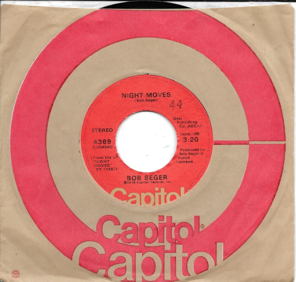 BOB SEGER  Night Moves / Ship O Fools  original 45 from 1976 - Image 1 of 1