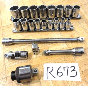 PROTO TOOLS 22 PIECE 3/8 DRIVE METRIC GENERAL SERVICE SET WITH SHORT SOCKETS - Picture 1 of 17