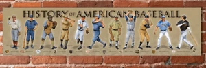 New Art Print History of American Baseball Baseball 6" x 24" Made In USA - Picture 1 of 5