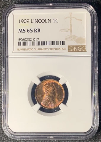 1909 1c Lincoln Cents MS65 RB Cover