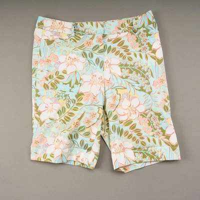 Pantalones Cortos Talbots Perfect Mujer 6 Multicolor Floral Algodón Elástico 10" Bermudas Foto 1 de 4