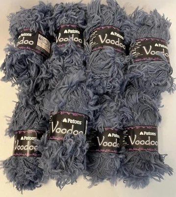 Patons Voodoo Yarn #08106 Night Sky Blue. 13 Skeins.  Acrylic/nylon Super Bulky. - Image 1 of 4