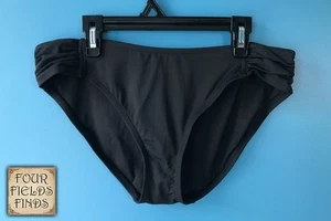 Apt 9 Women's Bikini Bottom Black Swim Bikini Bottom Ruched Side Tabs Medium - Picture 1 of 9