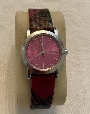 Burberry The City Heritage Nova Check Pink Plaid Swiss Quartz 50M Watch BU1793 - Image 1 of 4