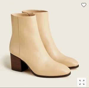 J Crew Sadie stacked-heel ankle boots DARK BEECHWOOD size 7.5 New without box - Picture 1 of 8