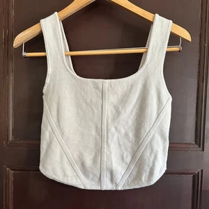 HOUSE OF HARLOW 1960 | Camiseta sin mangas corta estilo corsé cuello cuadrado tejido | Talla pequeña - Imagen 1 de 4