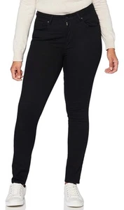 Levi's Women's 721 High Rise Skinny Jeans Cotton Stretch Dark Black W29 L34 BNWT - Picture 1 of 16