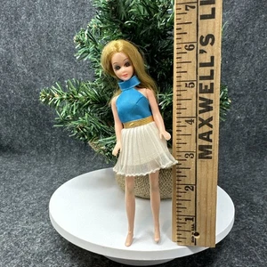 Vintage 1970 Topper Dawn Doll Rooted Hair Blue Dress Hong Kong S11A - Picture 1 of 16