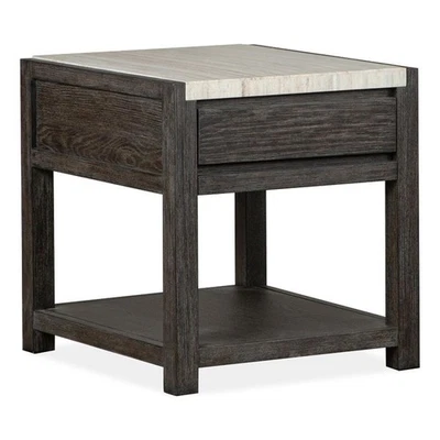 Magnussen Home Plum Creek Ravenwood Black Rectangular End Table - Image 1 of 4
