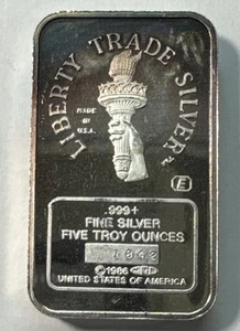 Engelhard Liberty Trade Silber 1986 5 Oz Feinsilber  - Bild 1 von 2