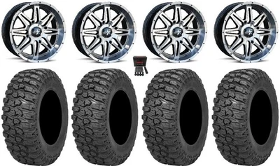 MSA Vibe 14" Wheels Dark Tint 28" Trail Saw 2.0 Tires Polaris Sportsman / RZR / - Image 1 of 4
